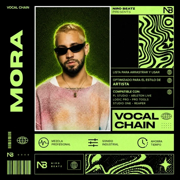 Portada de la Vocal Chain estilo Mora de Niro Beatz, preset para Waves StudioVerse